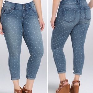Polka Dot Denim Jegging - Torrid size 14S